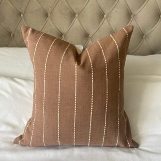 Tan brown cushion covers, organic neutral cotton envelope reverse