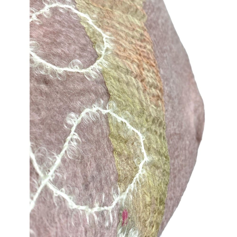 Morning Blush Long Infinity Scarf Cowl Handmade Wool and Silk Felt - Image 6