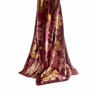 plum-wine-silk-velvet-scarf-botanical-leaf-prints-marian-may-textile-art