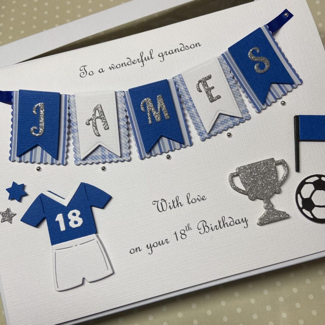 Personalised Handmade Football Birthday Card Gift Boxed Keepsake Any Age Son Grandson Husband 18 21 30 40 50 Any Age - Image 7