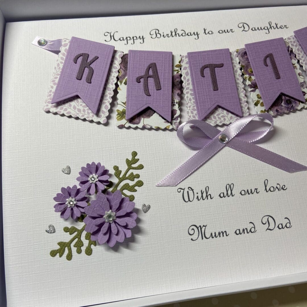 Personalised Handmade Birthday Card Gift Boxed Any Age Daughter Granddaughter Mum Wife Sister 18 21 30 40 50 60 - Image 2