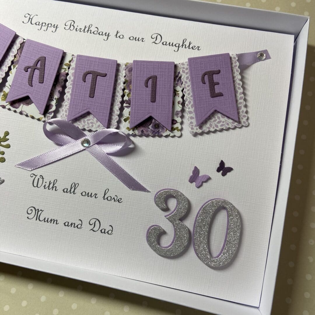 Personalised Handmade Birthday Card Gift Boxed Any Age Daughter Granddaughter Mum Wife Sister 18 21 30 40 50 60 - Image 3
