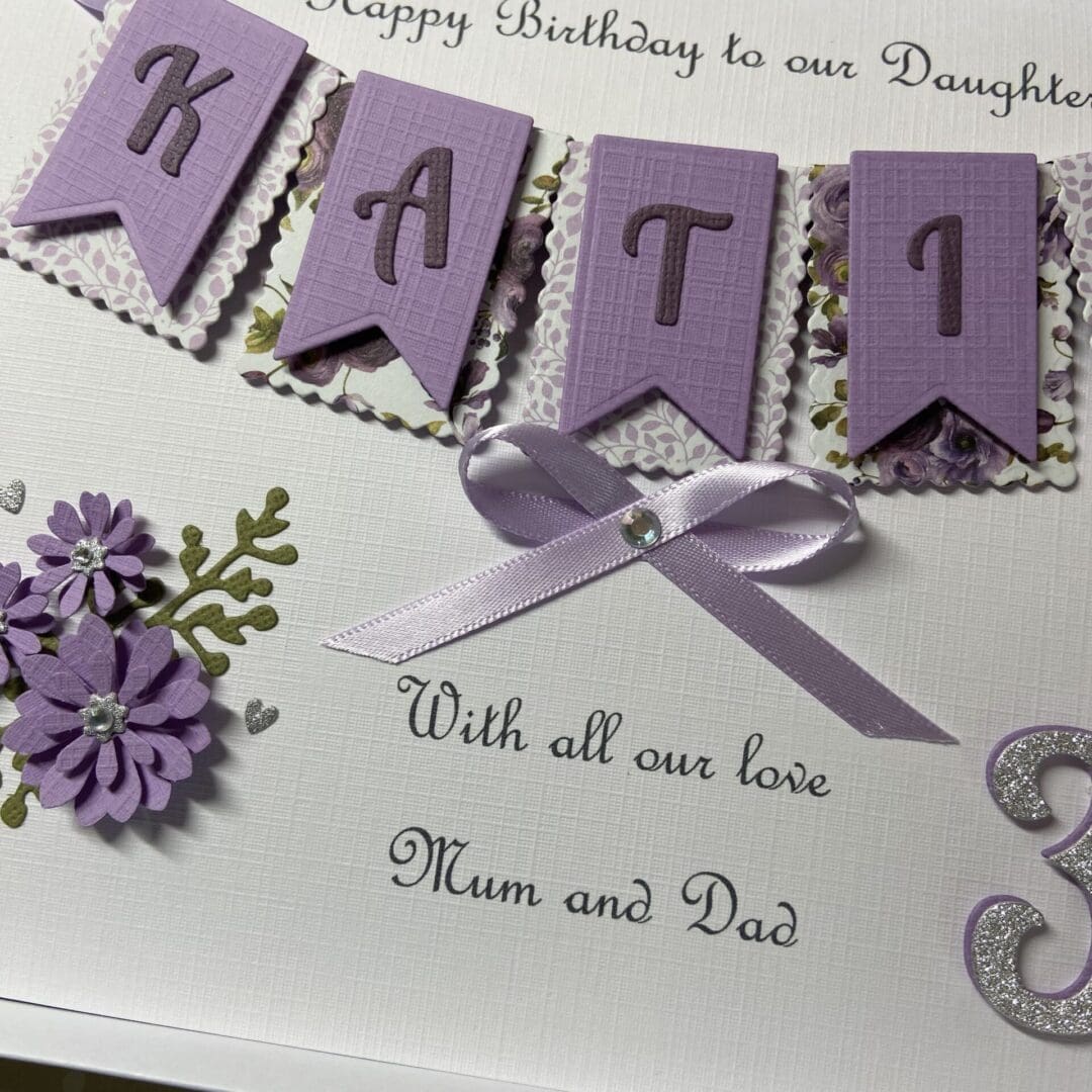 Personalised Handmade Birthday Card Gift Boxed Any Age Daughter Granddaughter Mum Wife Sister 18 21 30 40 50 60 - Image 4