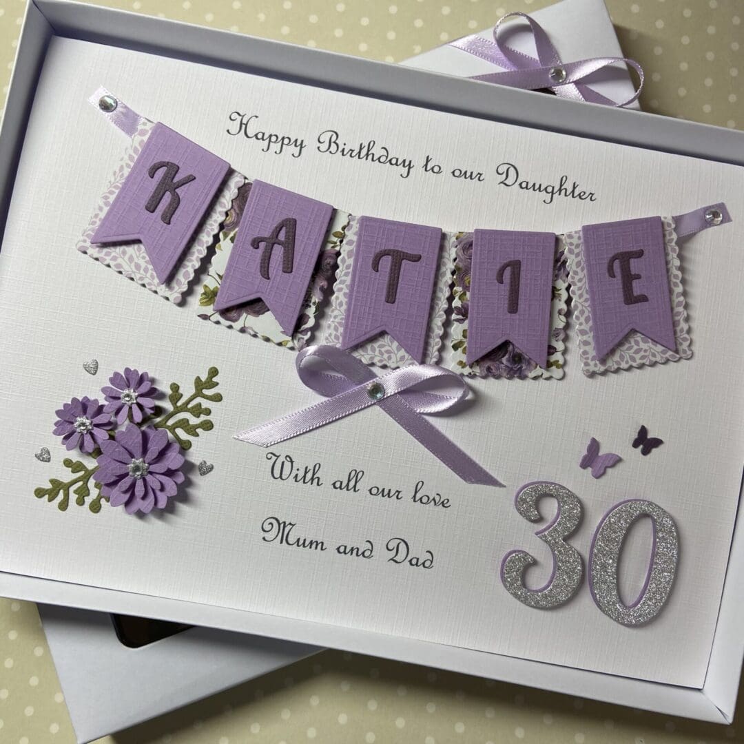 Personalised Handmade Birthday Card Gift Boxed Any Age Daughter Granddaughter Mum Wife Sister 18 21 30 40 50 60 - Image 6