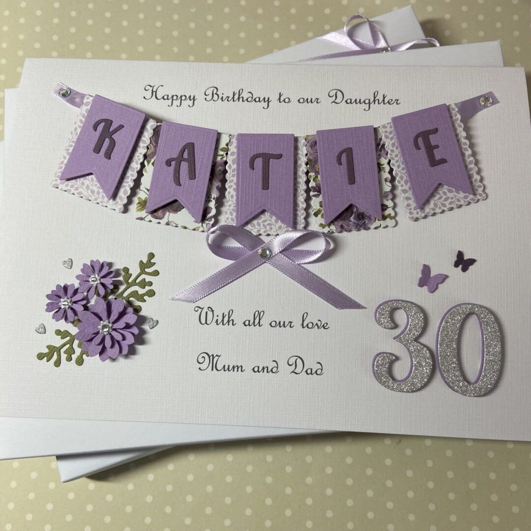 Personalised Handmade Birthday Card Gift Boxed Any Age Daughter Granddaughter Mum Wife Sister 18 21 30 40 50 60