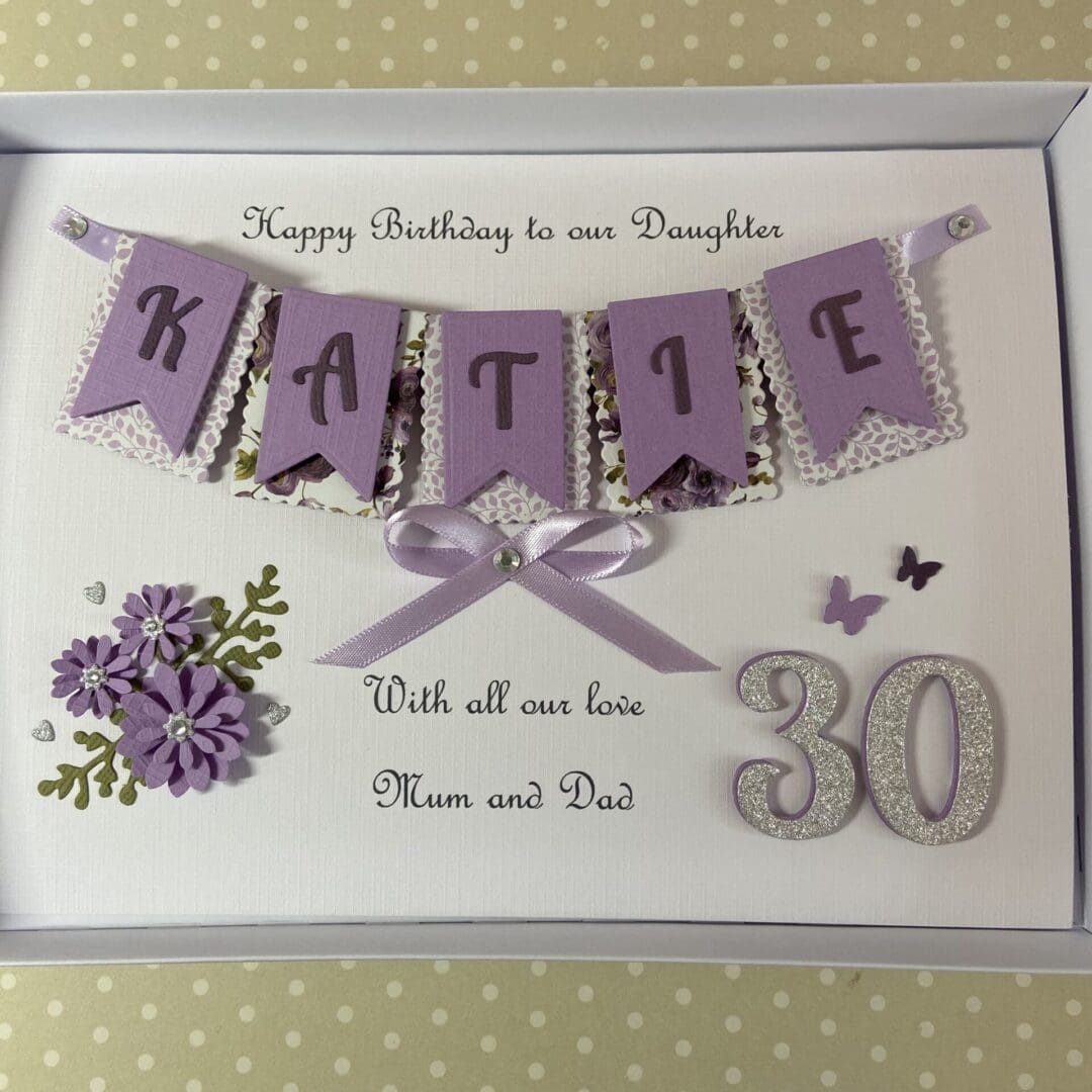 Personalised Handmade Birthday Card Gift Boxed Any Age Daughter Granddaughter Mum Wife Sister 18 21 30 40 50 60 - Image 7