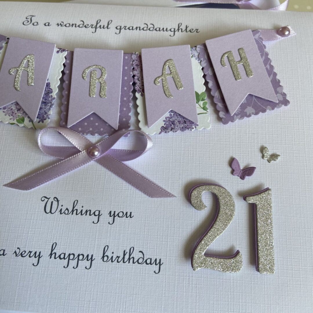 Personalised Handmade Birthday Card Gift Boxed Any Age Daughter Granddaughter Mum Wife Sister 18 21 30 40 50 60 - Image 3