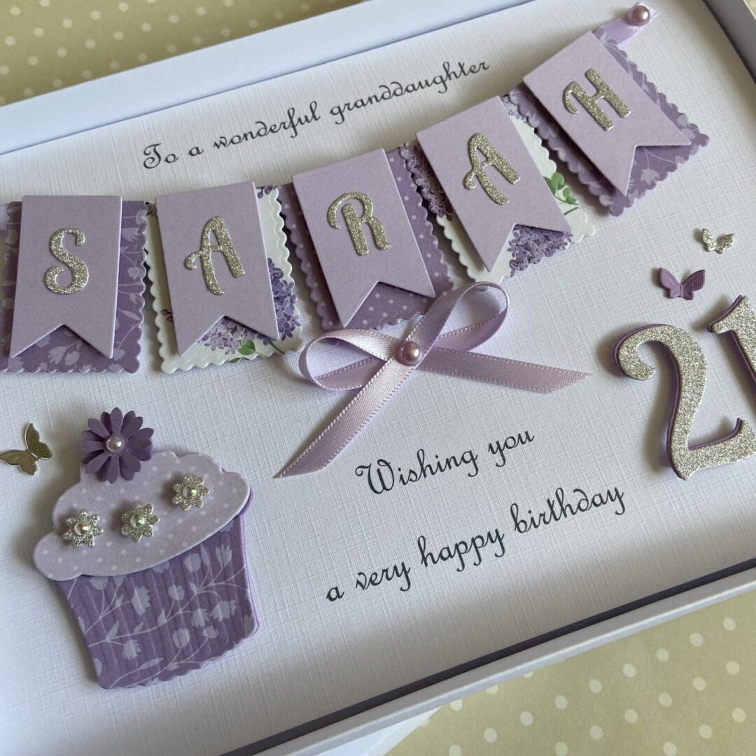 Personalised Handmade Birthday Card Gift Boxed Any Age Daughter Granddaughter Mum Wife Sister 18 21 30 40 50 60 - Image 4