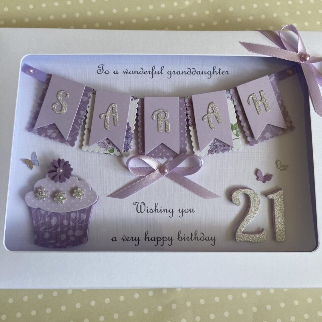 Personalised Handmade Birthday Card Gift Boxed Any Age Daughter Granddaughter Mum Wife Sister 18 21 30 40 50 60 - Image 7