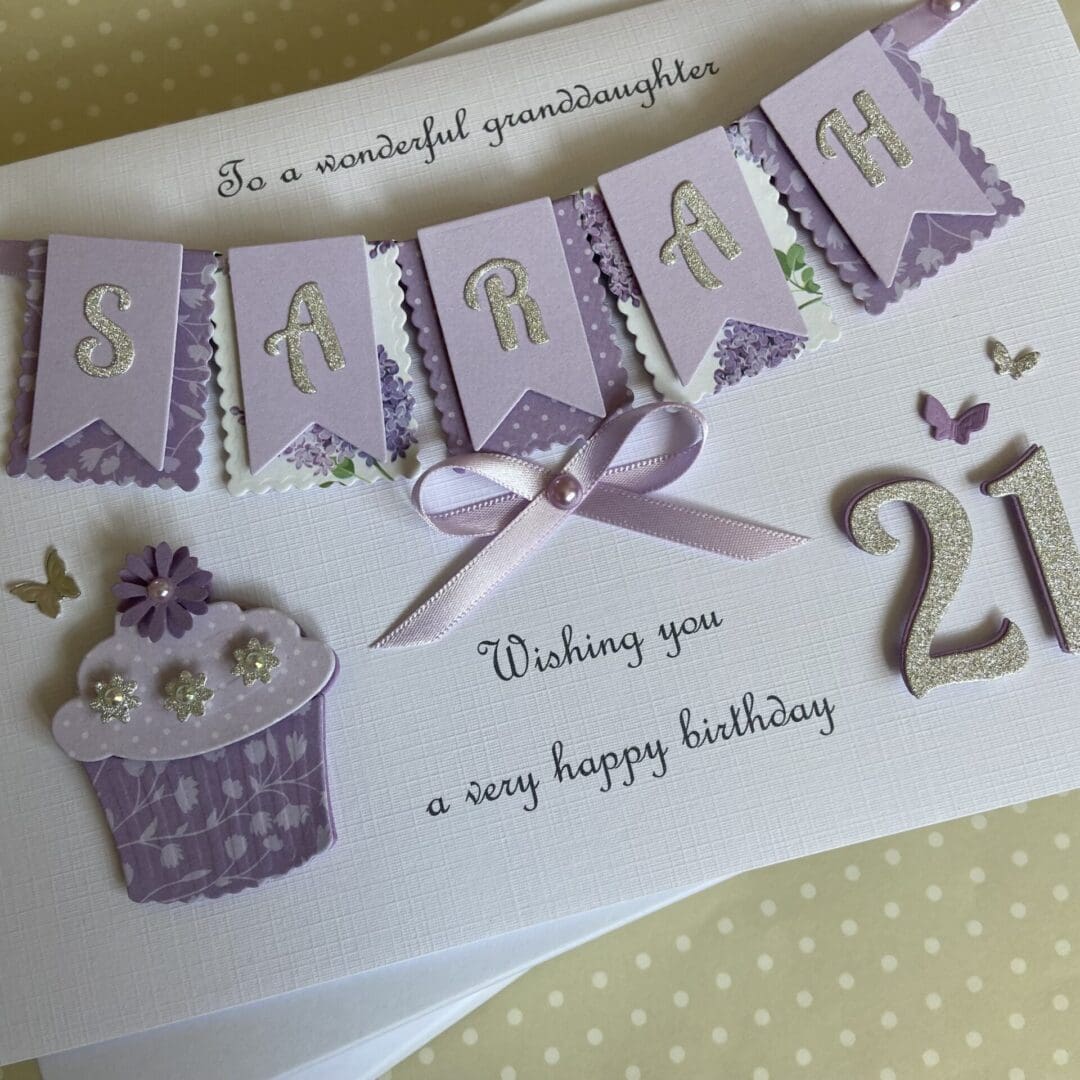 Personalised Handmade Birthday Card Gift Boxed Any Age Daughter Granddaughter Mum Wife Sister 18 21 30 40 50 60 - Image 8