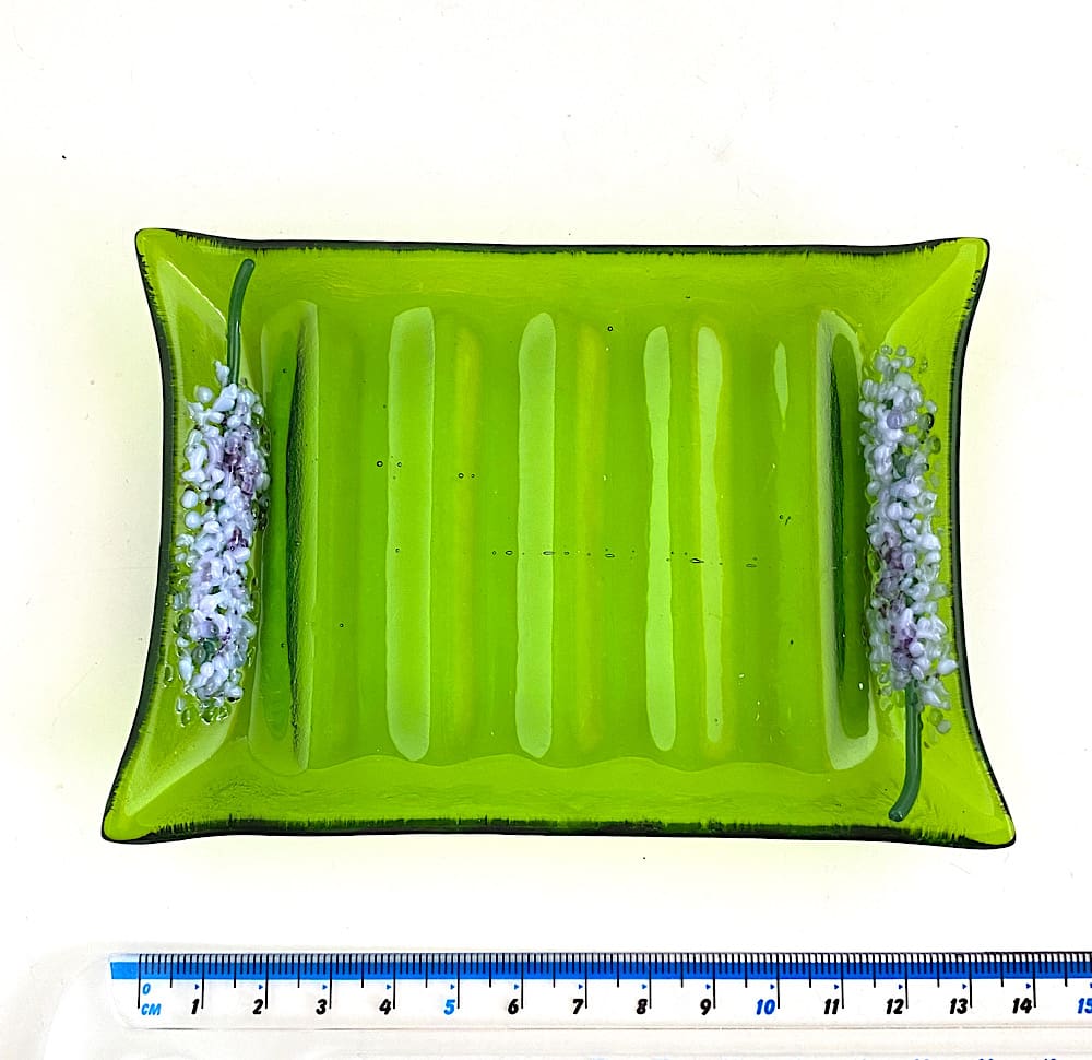 Soap Dish And Soap Set In Green and Lavender - Image 4