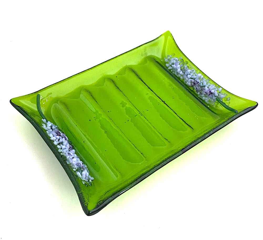 Soap Dish And Soap Set In Green and Lavender - Image 5