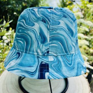 Turquoise marble swirl bucket hat, Sun Hat