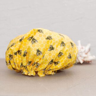Yellow Bee and Honeycomb Luxury Shower Cap