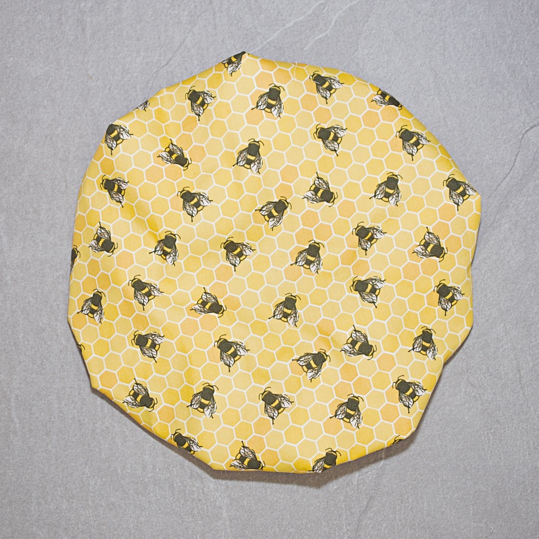 Yellow Bee and Honeycomb Luxury Shower Cap - Image 2