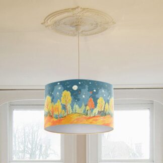 lampshade trendy modern design tree colourful print