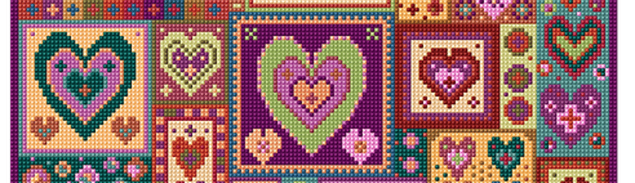 Little Hearts Patchwork Tapestry kit