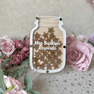 gold glitter stars for teacher reward jar