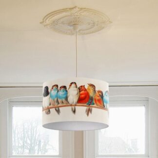 garden birds nature lampshade fine art illustration print