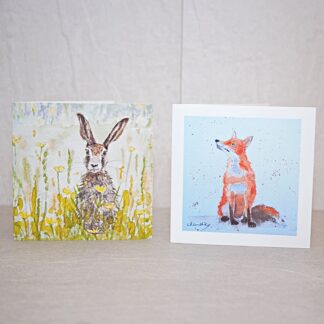 Fox and Hare Blank Greetings Cards