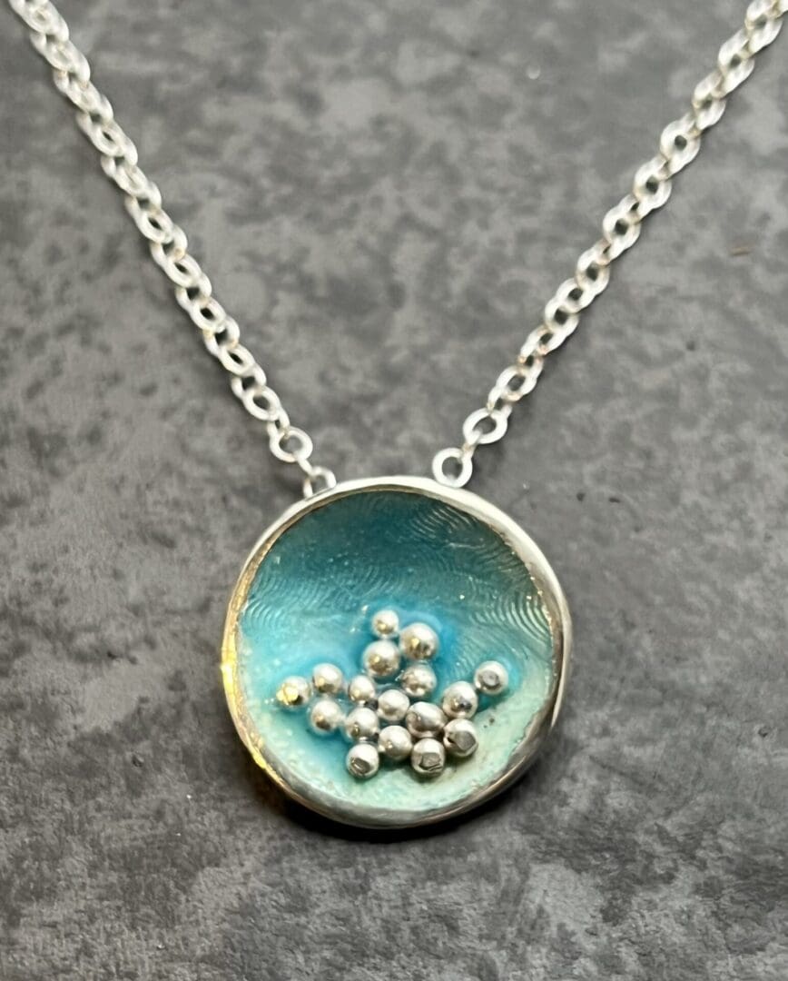 Enamel Silver Bubbles Pendant - Image 7