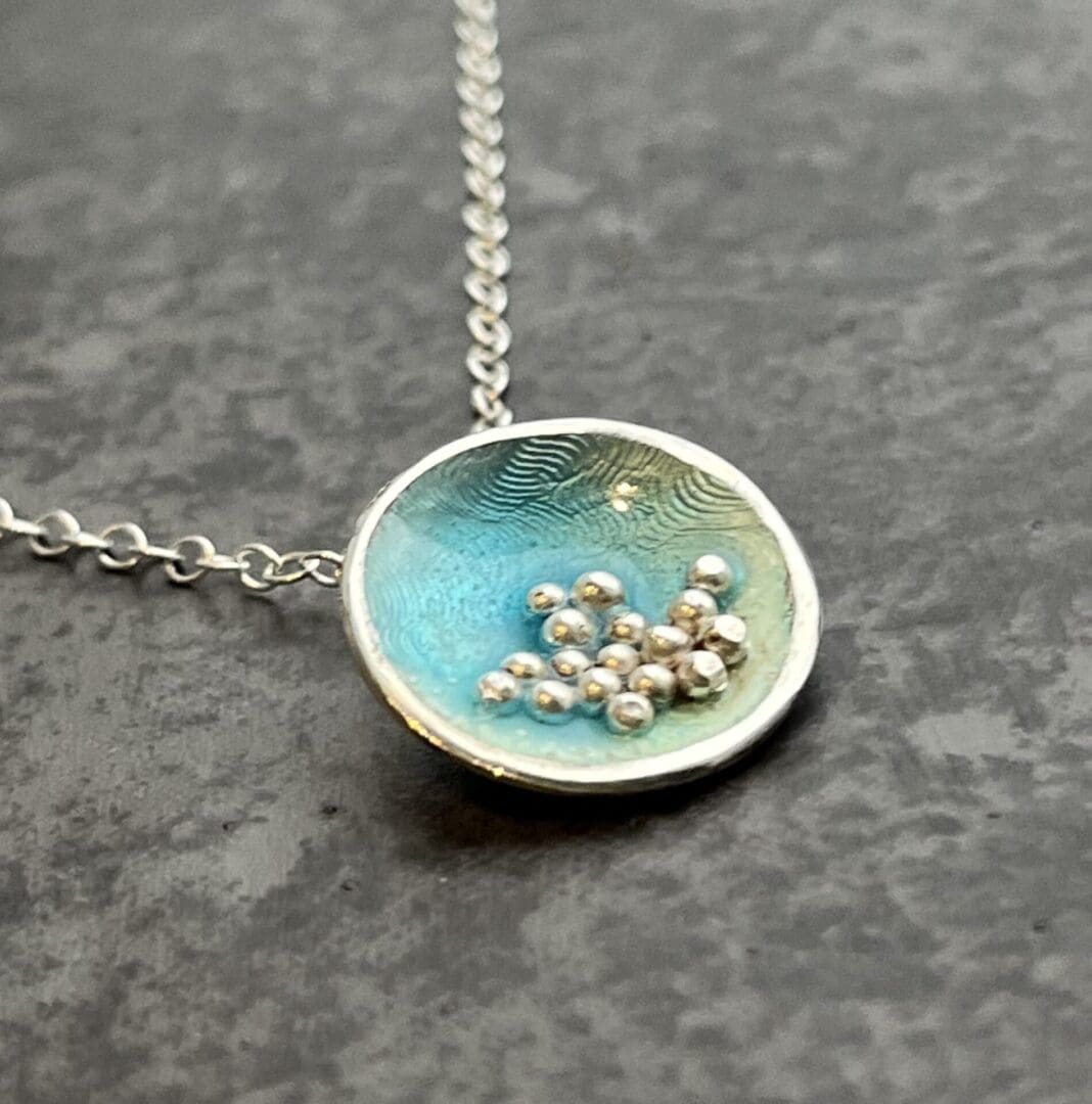 Enamel Silver Bubbles Pendant - Image 4