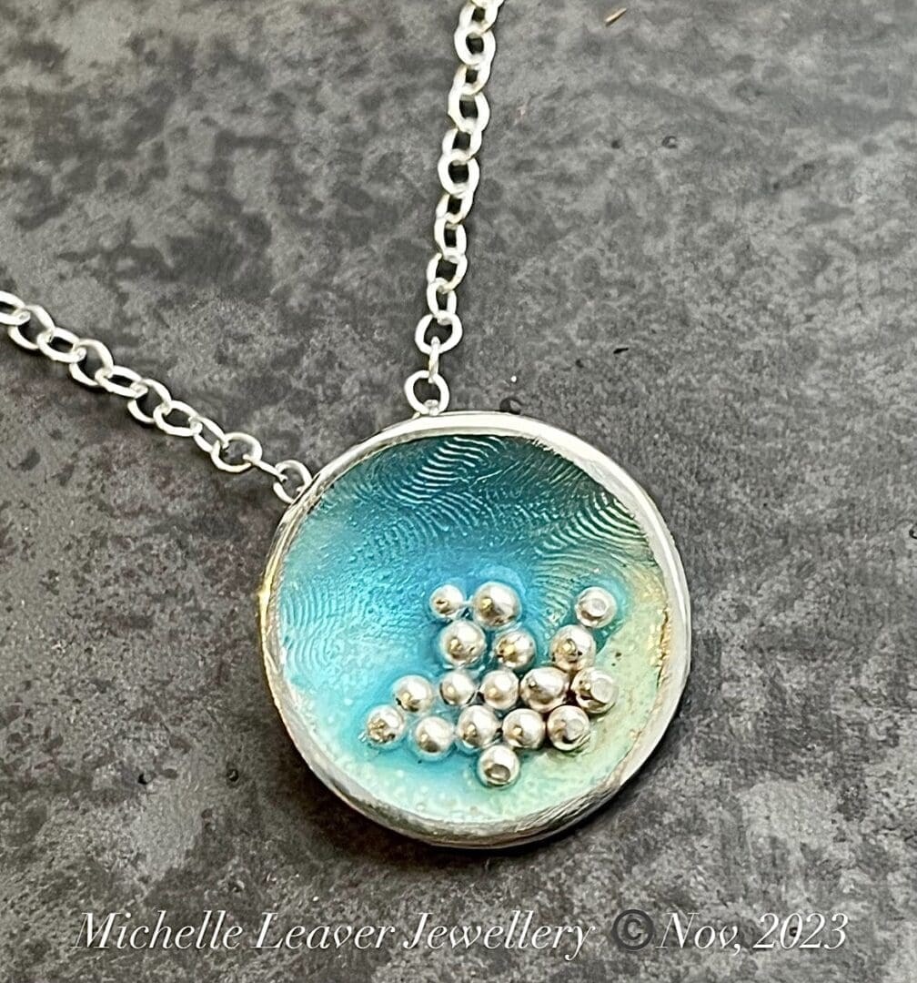 Enamel Silver Bubbles Pendant - Image 2