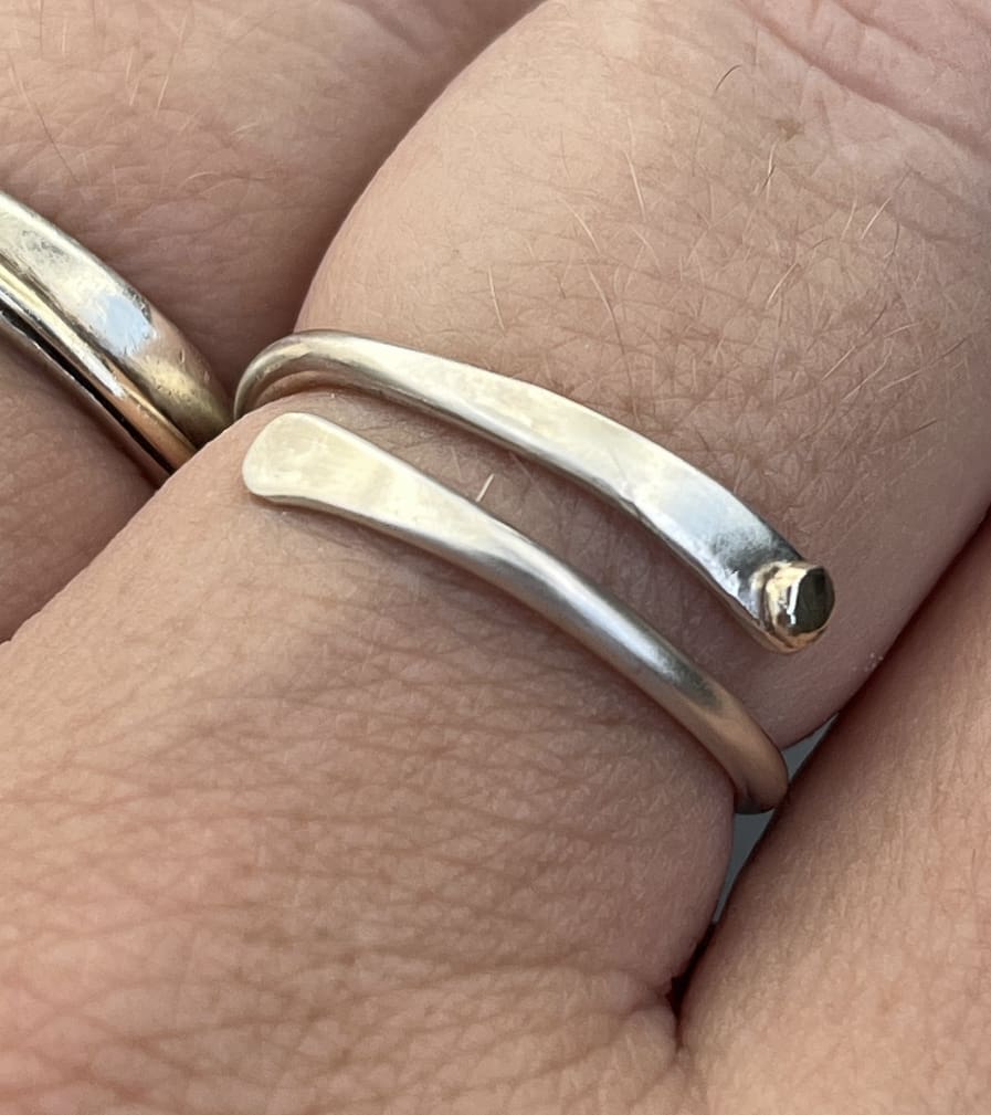 Wrap over Silver and Gold Ring - Image 4
