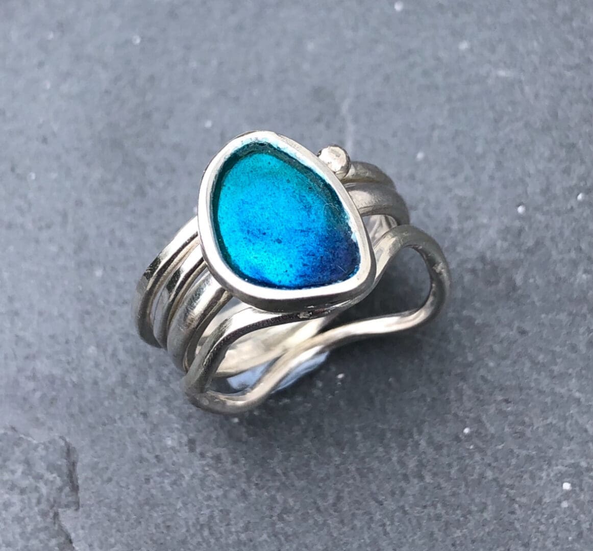 Enamel Silver Stack Ring