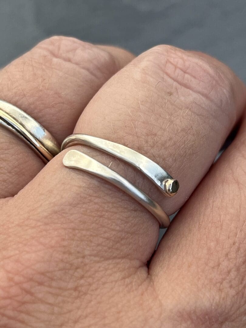 Wrap over Silver and Gold Ring - Image 2