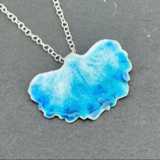 Gingko Leaf Enamel Pendant