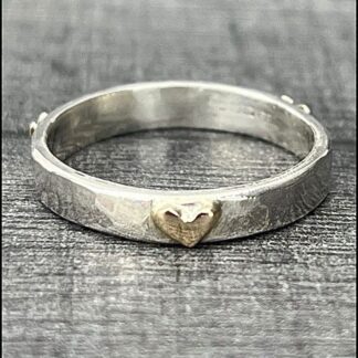 Gold Hearts Hammered Ring