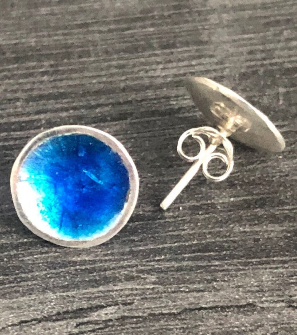 Blue Enamel Studs