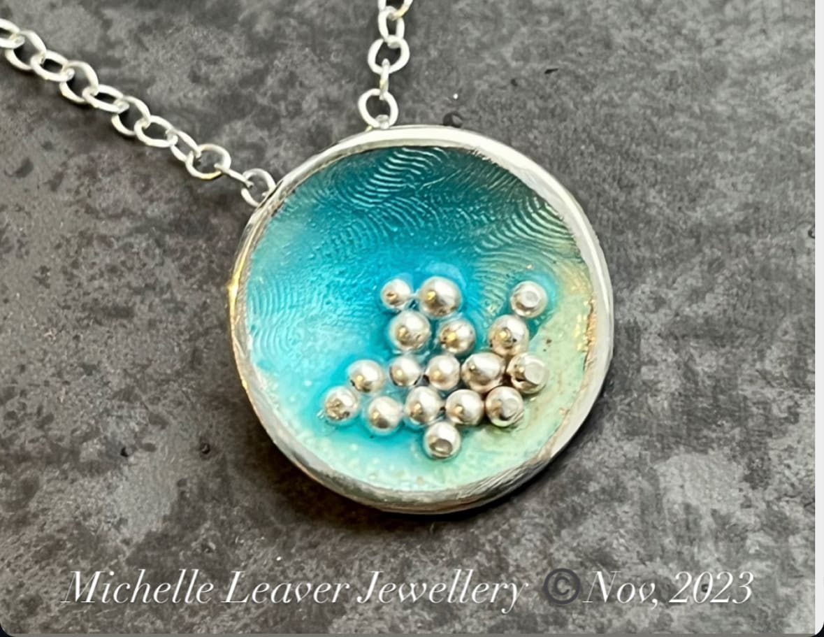 Enamel Silver Bubbles Pendant