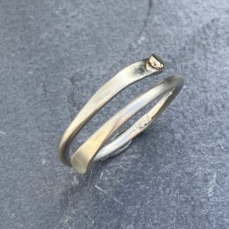 Wrap over Silver and Gold Ring