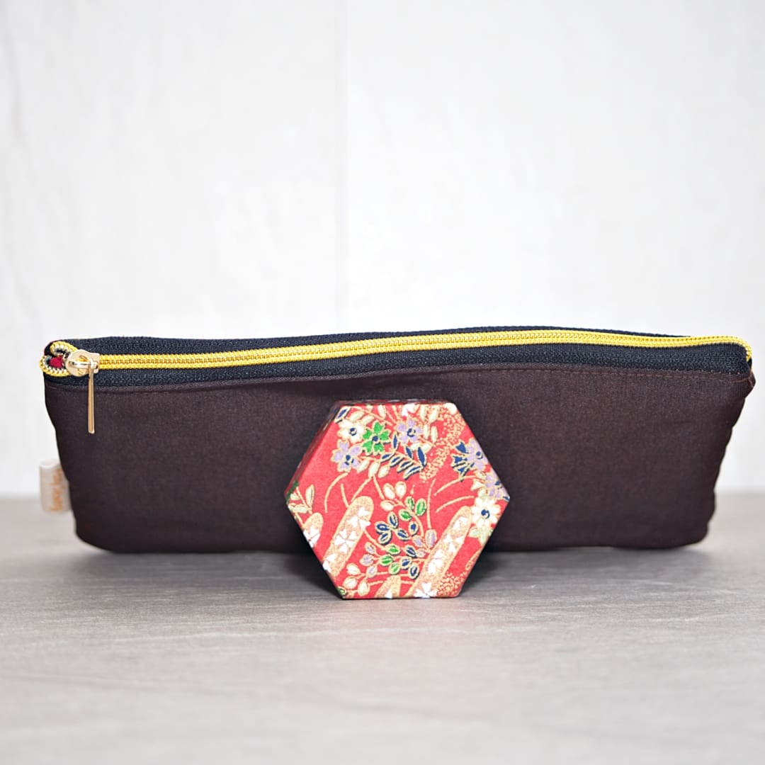 Autumn Colours Recycled Japanese Silk Kimono Clutch Purse - Image 5