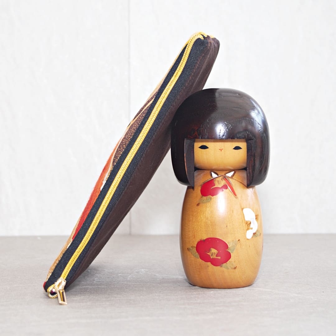 Autumn Colours Recycled Japanese Silk Kimono Clutch Purse - Image 6