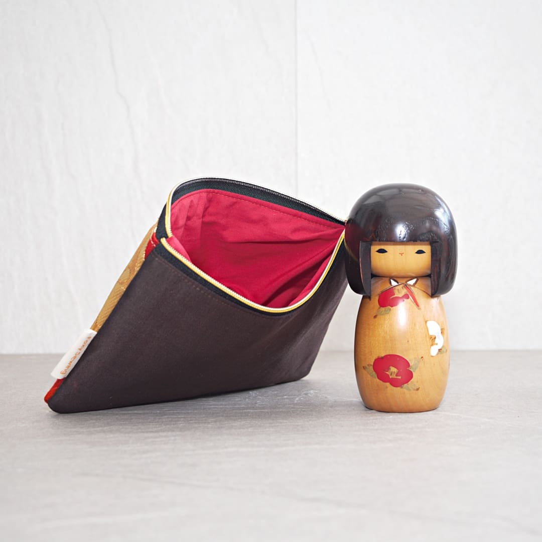 Autumn Colours Recycled Japanese Silk Kimono Clutch Purse - Image 3