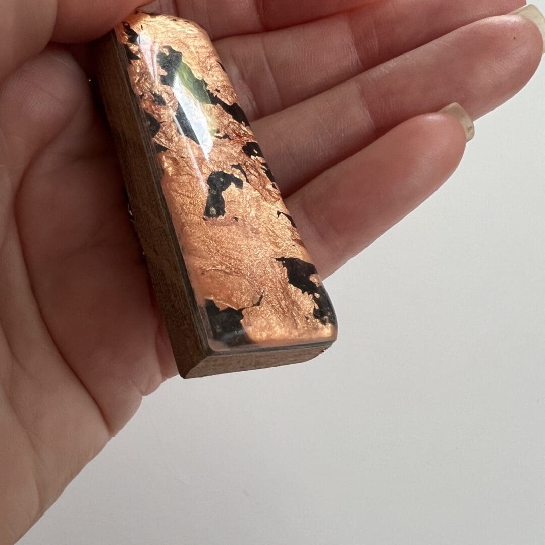 Rose Gold Rectangle Bar Necklace - Image 6