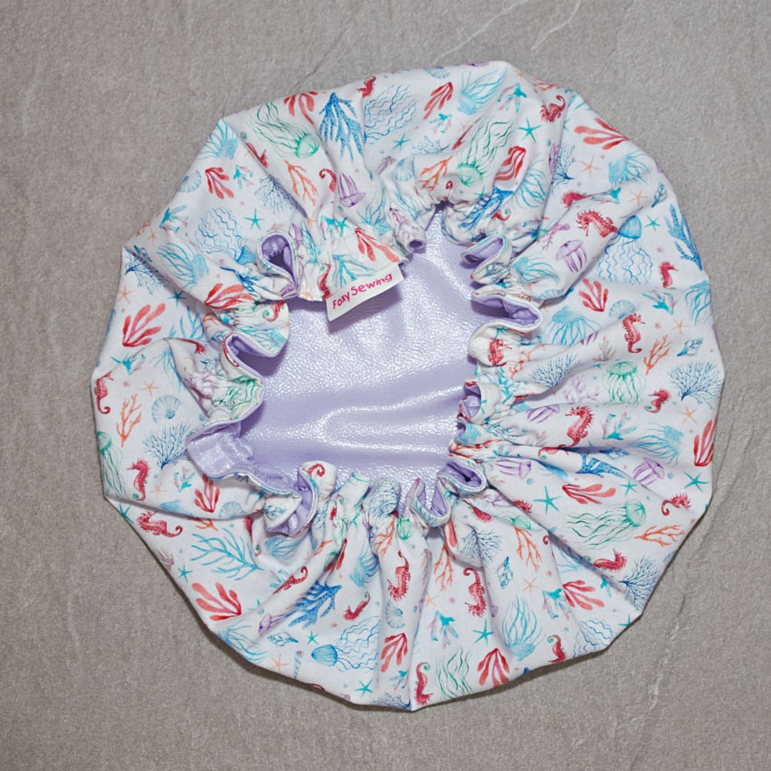 Seahorse and Jellyfish Luxury Shower Cap - Image 3