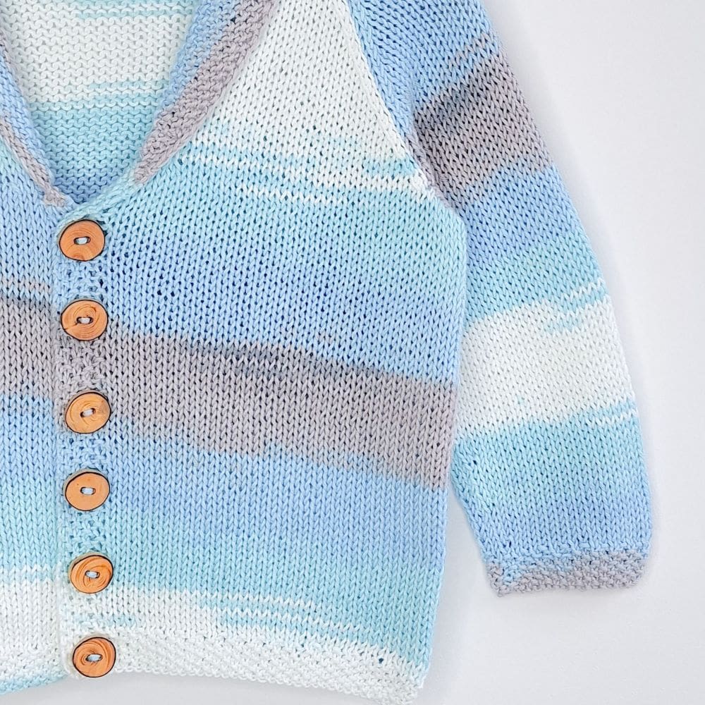 Costy Retro Vibes Cardigan Handknitted in 100% Cotton, Autumn Winter Christmas Boy Or Girl, 4-6 Years - Image 5