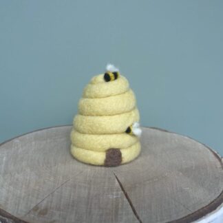 Needle felted bee hive