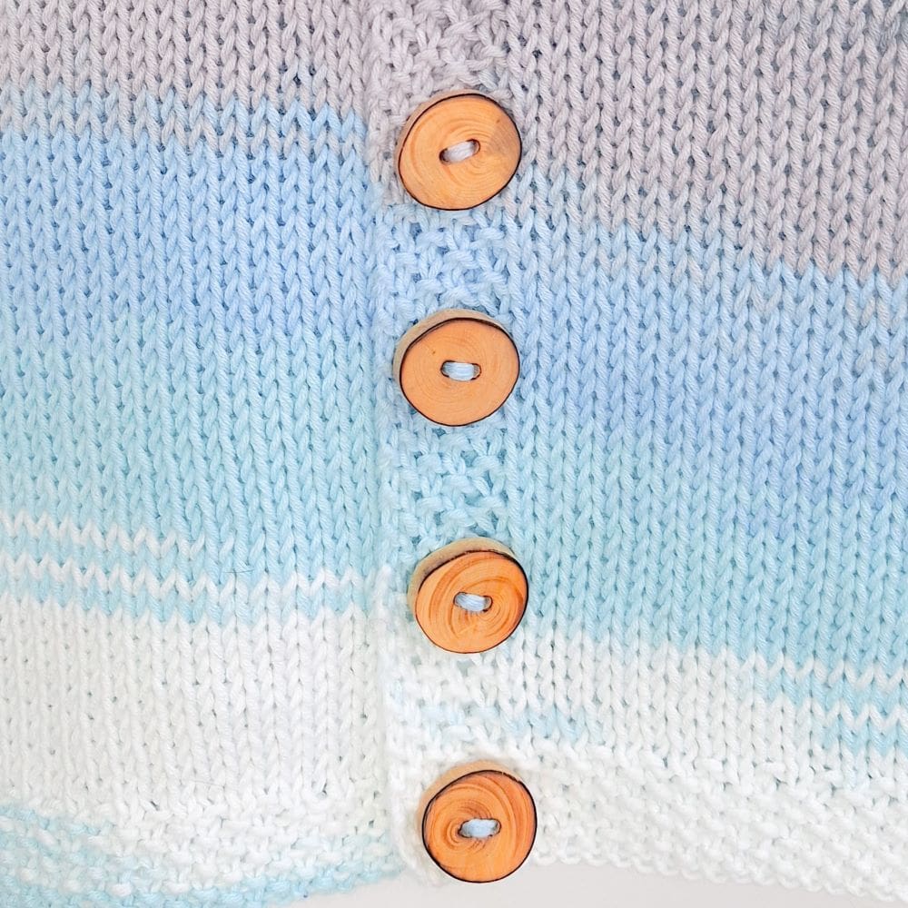 Costy Retro Vibes Cardigan Handknitted in 100% Cotton, Autumn Winter Christmas Boy Or Girl, 4-6 Years - Image 3