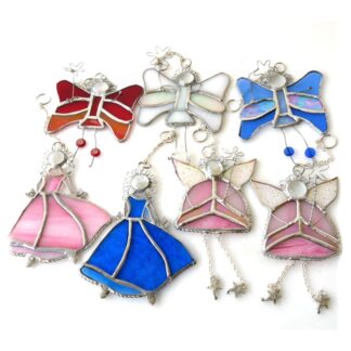 Princess dancer fairy godmother stained glass suncatcher