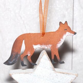 Hand Painted Fox Hanging Decoration