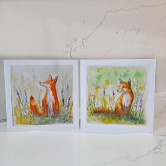 Fox in Wildflowers Blank Greetings Cards