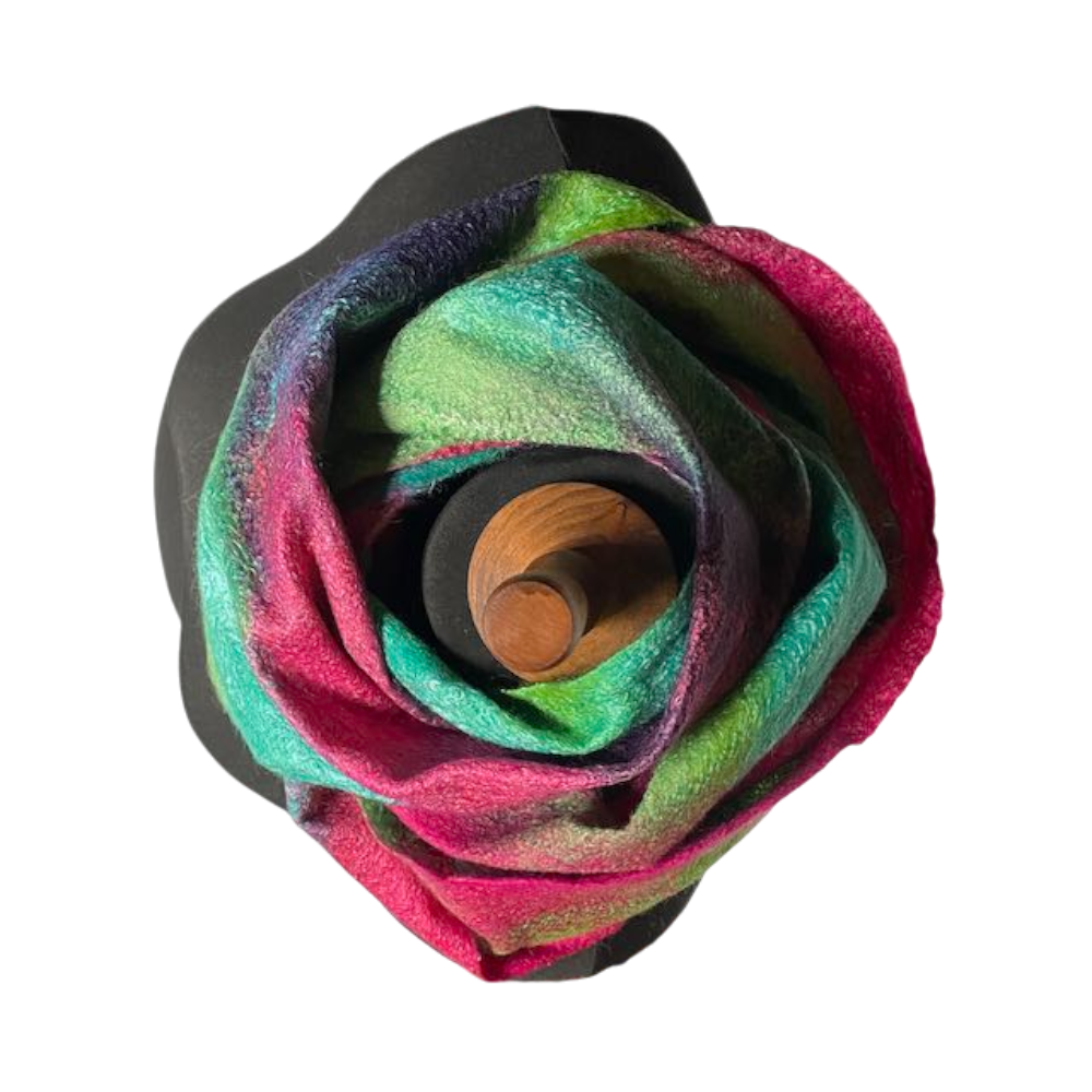 Aurora Long Infinity Scarf Cowl Handmade Wool and Viscose Felt - Image 5