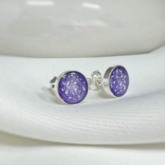 Sterling Silver Round 8mm Ashes Earrings