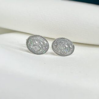 Oval Ashes Earrings in Sterling Silver