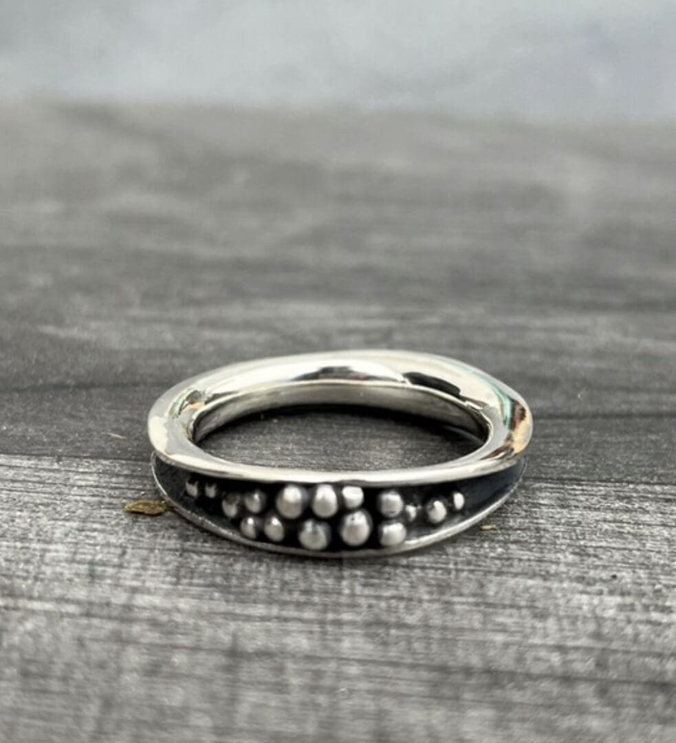 Silver Bubbles Freeform Ring - Image 3